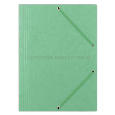 Donau Teczka z gumką preszpan, A4, 390gsm, 3-skrz., jasnozielona 