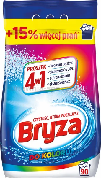Bryza Proszek do prania 4w1 kolor, 5,85 kg, 90 prań