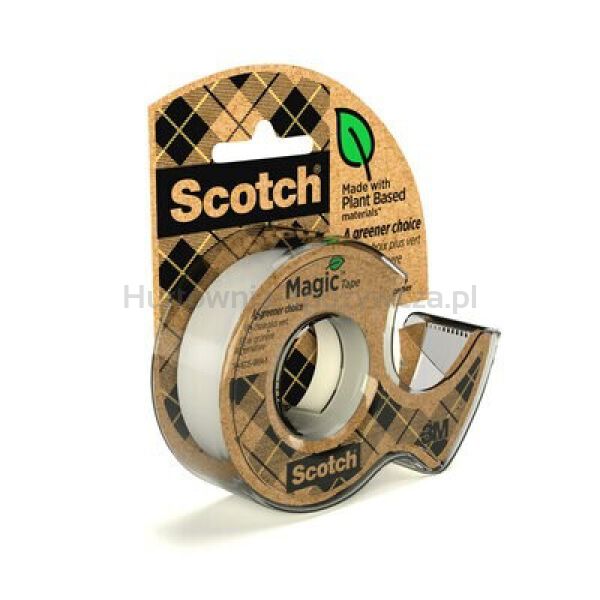 Taśma biurowa SCOTCH® Magic™ Greener Choice (9-1915D), matowa, 19mm, 15m, 1 rolka, podajnik - 3