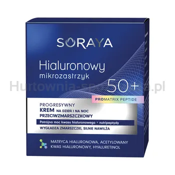 Soraya Krem Przeciwzmarszczkowy 50+ Na Dzień I Na Noc Hialuronowy Mikrozastrzyk Promatrix 50 Ml