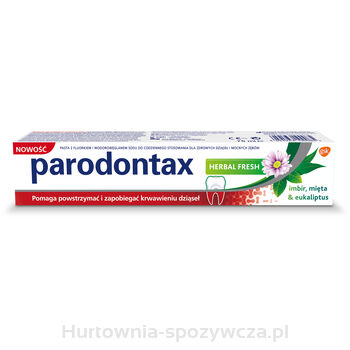 Parodontax Herbal Fresh Pasta Do Zębów Na Krwawiące Dziąsła Esencja Imbiru, Mięty I Eukaliptusa 75 Ml