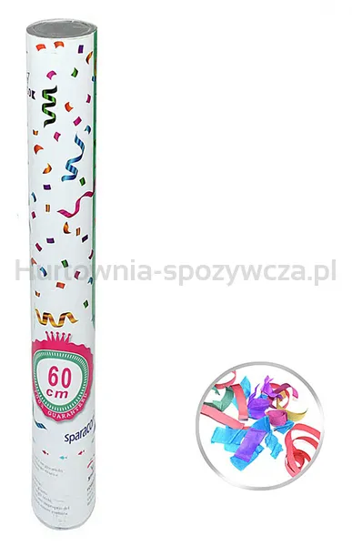 Tuba konfetti PARTY GO, 60cm, 12 szt,mix kolorów