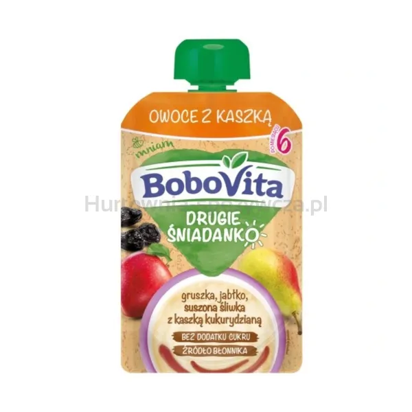 BoboVita Drugie Śniadanko Owoce z kaszką gruszka jabłko suszona śliwka po 6 miesiącu 100 g
