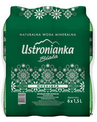 Woda Ustronianka Biała 1,5L Musująca x 6 szt.