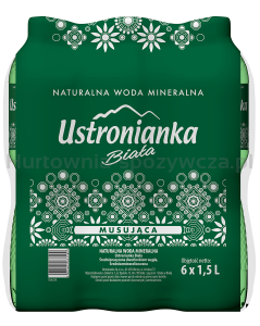Woda Ustronianka Biała 1,5L Musująca x 6 szt.