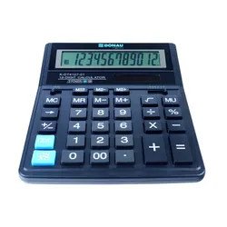 Donau Kalkulator biurowy TECH, 12-cyfr. wyświetlacz, wym. 203x158x31 mm, czarny 