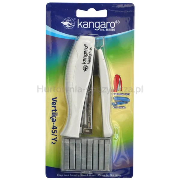 Kangaro Zszywacz Vertika-45+zszywki, zszywa do 30 kartek, blister, beżowy