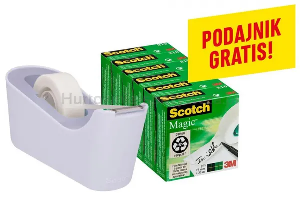 Taśma biurowa SCOTCH® Magic™(C18-6L), matowa, 19mm, 33m, 6szt., podajnik C-18 GRATIS