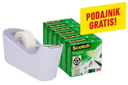 Taśma biurowa SCOTCH® Magic™(C18-6L), matowa, 19mm, 33m, 6szt., podajnik C-18 GRATIS