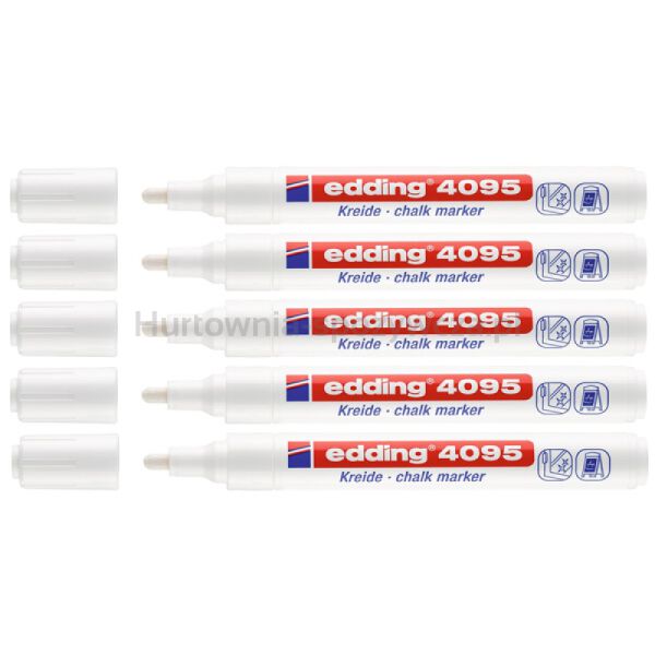 Edding Marker kredowy e-4095 2-3mm, 5 szt., biały  - 2