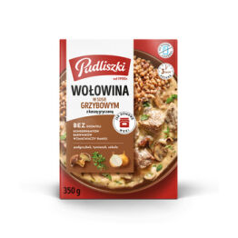 Pudliszki Wołowina w Sosie grzybowym z kaszą gryczaną 350g(data przydatności 07.07.2025)