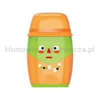 Temperówka plastikowa KEYROAD Hello, z gumką, podwójna, z pojemnikiem, display, mix kolorów - 3