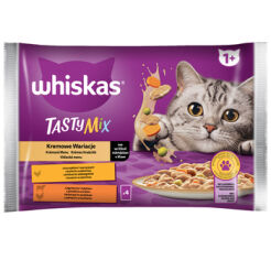 Whiskas Tasty Mix Kremowe Wariacje 1+ Sos Z Kurczakiem I Warzywami I Z Jagnięciną I Indykiem 340 G (4X85 G)