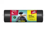 Worki na śmieci JAN NIEZBĘDNY, LDPE, 160l, 10szt., czarne - 2
