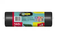 Worki na śmieci JAN NIEZBĘDNY, LDPE, 160l, 10szt., czarne - 3