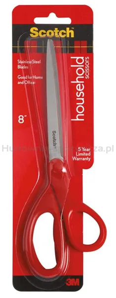 Scotch Nożyczki biurowe (1408), uniwersalne, 20,5cm, czerwone 