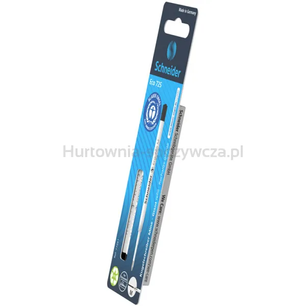 Wkład eco 725 do długopisu SCHNEIDER, M, 2 szt., blister, czarny
