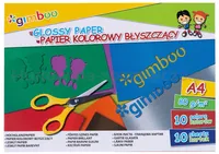 Zeszyt papierów kolorowych błyszczących GIMBOO, A4, 10 kartek, 80gsm, mix kolorów - 12