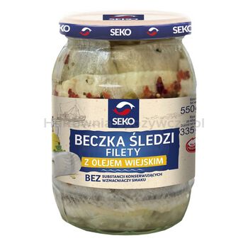 Seko Beczka śledzi filety z olejem wiejskim 550g
