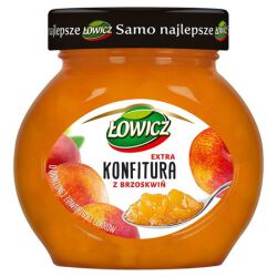 Łowicz Konfitura Extra Z Brzoskwiń O Obniżonej Zawartości Cukrów 240 G