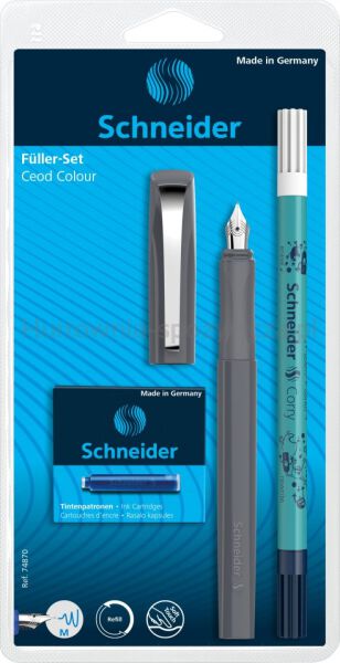 Schneider Zestaw Pióro wieczne Ceod Colour, wymazywacz, naboje 6 szt., mix kolorów, blister  - 3