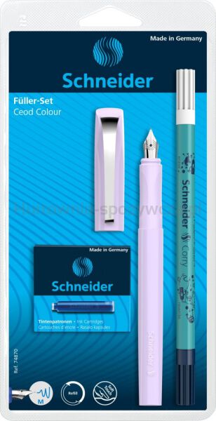 Schneider Zestaw Pióro wieczne Ceod Colour, wymazywacz, naboje 6 szt., mix kolorów, blister  - 5