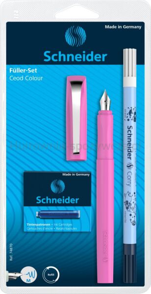 Schneider Zestaw Pióro wieczne Ceod Colour, wymazywacz, naboje 6 szt., mix kolorów, blister  - 12