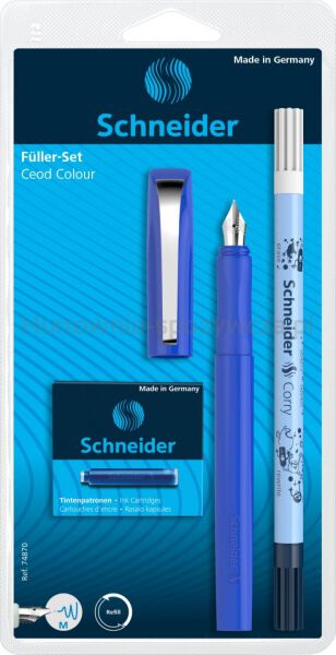 Schneider Zestaw Pióro wieczne Ceod Colour, wymazywacz, naboje 6 szt., mix kolorów, blister  - 13