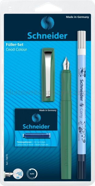 Schneider Zestaw Pióro wieczne Ceod Colour, wymazywacz, naboje 6 szt., mix kolorów, blister  - 14