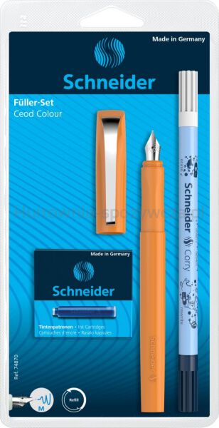 Schneider Zestaw Pióro wieczne Ceod Colour, wymazywacz, naboje 6 szt., mix kolorów, blister  - 15