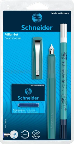 Schneider Zestaw Pióro wieczne Ceod Colour, wymazywacz, naboje 6 szt., mix kolorów, blister 