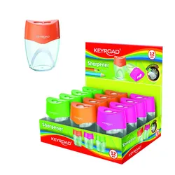 Temperówka Plastikowa Keyroad, Nietłukąca, Podwójna, Z Pojemnikiem, Pudełko, Mix Kolorów