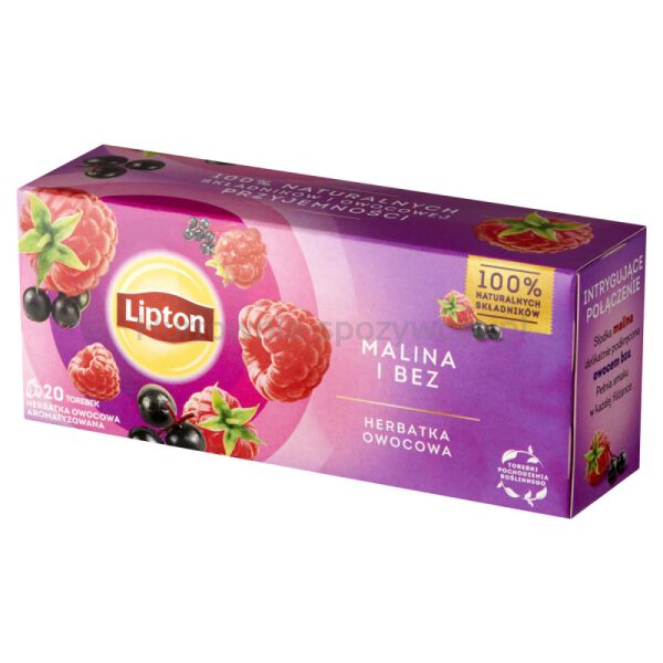 Herbata LIPTON owocowa, malina i bez, 20 torebek - 2