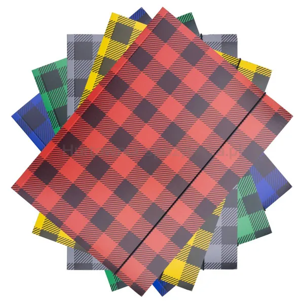 Teczka z gumką OFFICE PRODUCTS, karton/lakier, A4, 320gsm, 3-skrz., mix kolorów w kratę