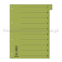 Donau Przekładka karton A4, 235x300mm, 0-9, 1 karta z perforacją, zielona