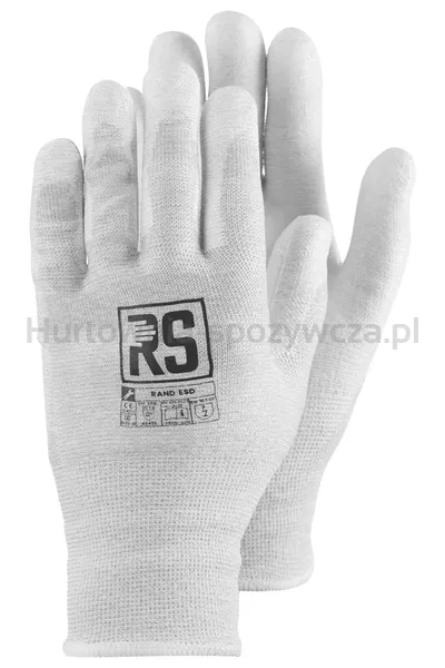 Rękawice Dziane Rs Rand Esd, Rozm. 8, Białe