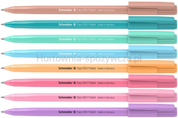 Długopis SCHNEIDER Tops 505, F, 1 szt., mix kolorów pastelowych - 4
