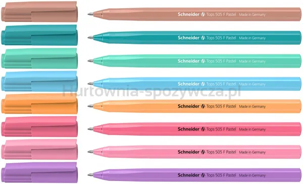 Długopis SCHNEIDER Tops 505, F, 1 szt., mix kolorów pastelowych