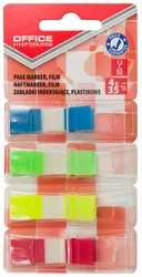 Office Products Zakładki indeksujące PP, standard, 12x43mm, 4x35 kart., blister, mix kolorów 
