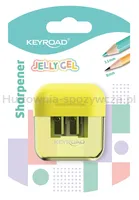 Temperówka plastikowa KEYROAD Jelly Gel, podwójna, blister, transparentna - 4