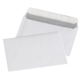 Office Products Koperty z taśmą silikonowąHK, C6, 114x162mm, 80gsm, 1000szt., białe 