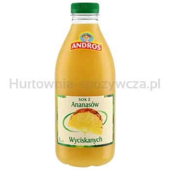 ANDROS Sok z ananasów wyciskanych 1l (w tym +0,50 zł/szt. zwrotnej kaucji)