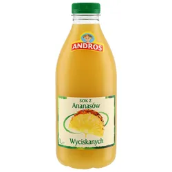 ANDROS Sok z ananasów wyciskanych 1l (w tym +0,50 zł/szt. zwrotnej kaucji)