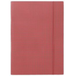 Donau Teczka z gumką karton, A4, 400gsm, 3-skrz., czerwona w kratę 