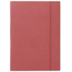 Donau Teczka z gumką karton, A4, 400gsm, 3-skrz., czerwona w kratę 