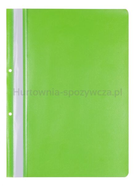 Office Products Skoroszyt, PP, A4, 2 otwory, 100/170mikr., wpinany, jasnozielony 