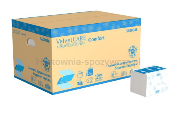 Serwetki celulozowe VELVET, 2-warstwowe, 6000 listków, 40szt., białe - 2