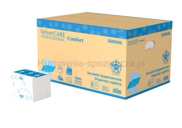 Serwetki celulozowe VELVET, 2-warstwowe, 6000 listków, 40szt., białe - 3