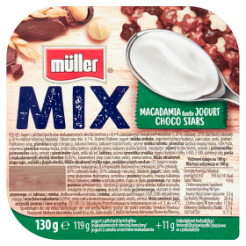 Muller Mix Jogurt O Smaku Orzechów Makadamia Z Gwiazdkami Zbożowymi W Czekoladzie 130 G 