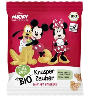 Chrupki kukurydziane truskawkowe BIO 30 g Myszka Miki